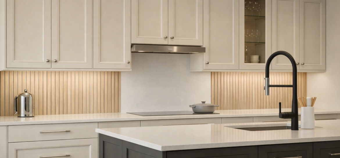 Aero Plastics colored trim profiles for kitchen cabinetry